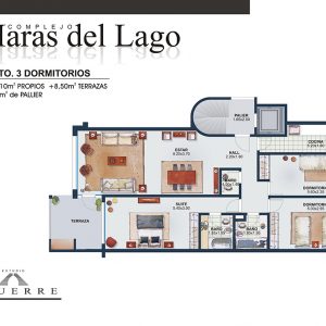 Plano de venta – Torre C – 3 dormitorios terraza ampliada